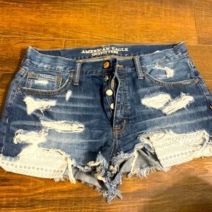 American eagle high rise denim shorts
